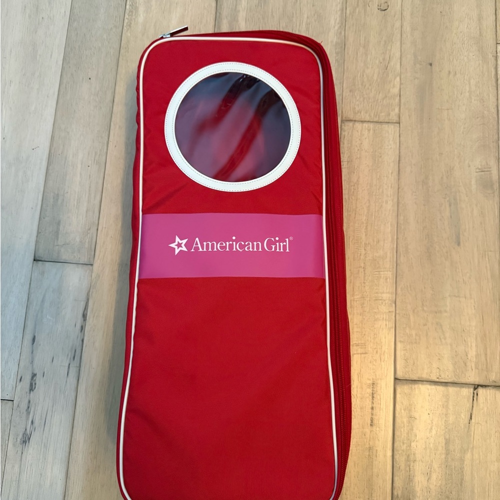 American Girl Red Doll Carrier Backpack Carrier for 18” dolls.